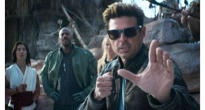 Karl Urban, Mehcad Brooks, Jessica McNamee, and Ludi Lin in 'Mortal Kombat II'