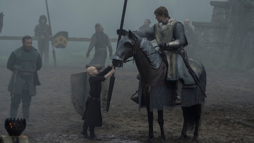 Dexter Sol Ansell and Peter Claffey in 'A Knight of the Seven Kingdoms'