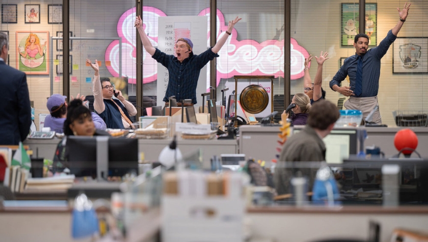 Domhnall Gleeson and Melvin Gregg in 'The Paper'