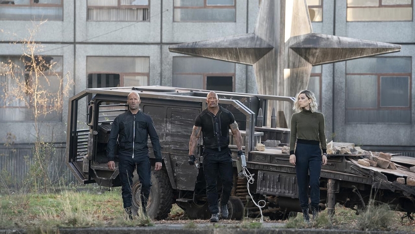 Jason Statham, Dwayne Johnson, and Vanessa Kirby in 'Fast & Furious Presents: Hobbs & Shaw'