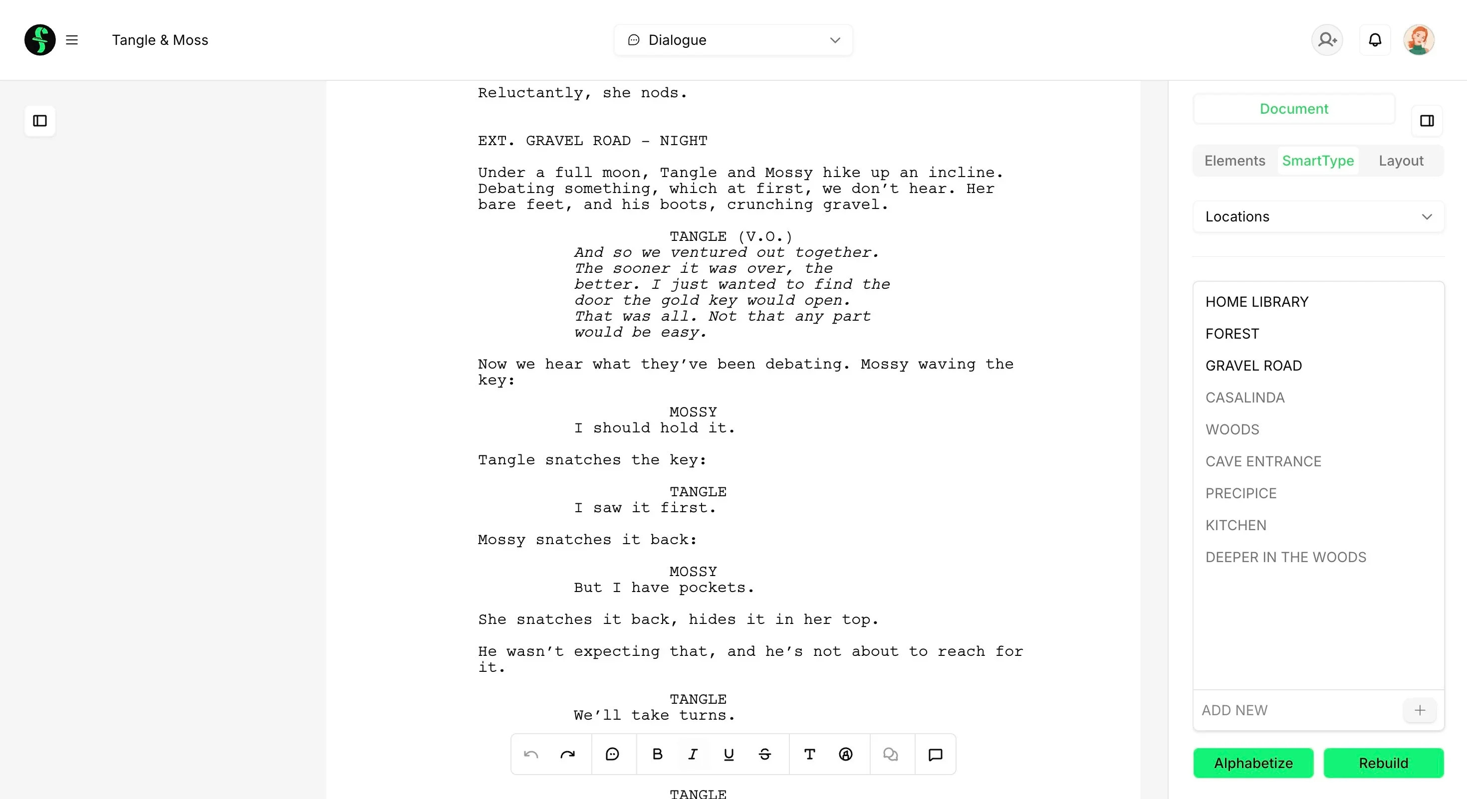 Final Draft Cloud Writer SmartType